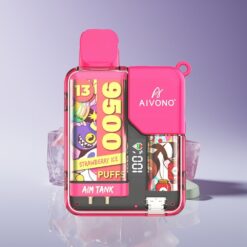 Philippines Wholesaler Aivono Aim Tank 9500 Puffs 18ml 650mAh LCD Strawberry Ice