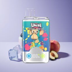 Philippines Wholesaler Uwin Crystal Twins 40000 Puffs 2 Flavors Rechargeable 32ml Blueberry On Ice Summer Peach Ice