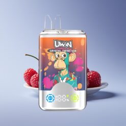 Philippines Wholesaler Uwin Crystal Twins 40000 Puffs 32ml Dual Flavor Rechargeable Strawberry Raspberry Cherry Mr Blue