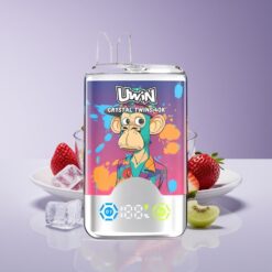 Philippines Wholesaler Uwin Crystal Twins 40000 Puffs Dual Flavor Rechargeable 32ml Strawberry Kiwi Grape Ice