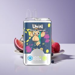 Philippines Wholesaler Uwin Crystal Twins 40000 Puffs Dual Flavor Rechargeable 32ml Type-C Kiwi Passion Guava Blueberry Raspberry